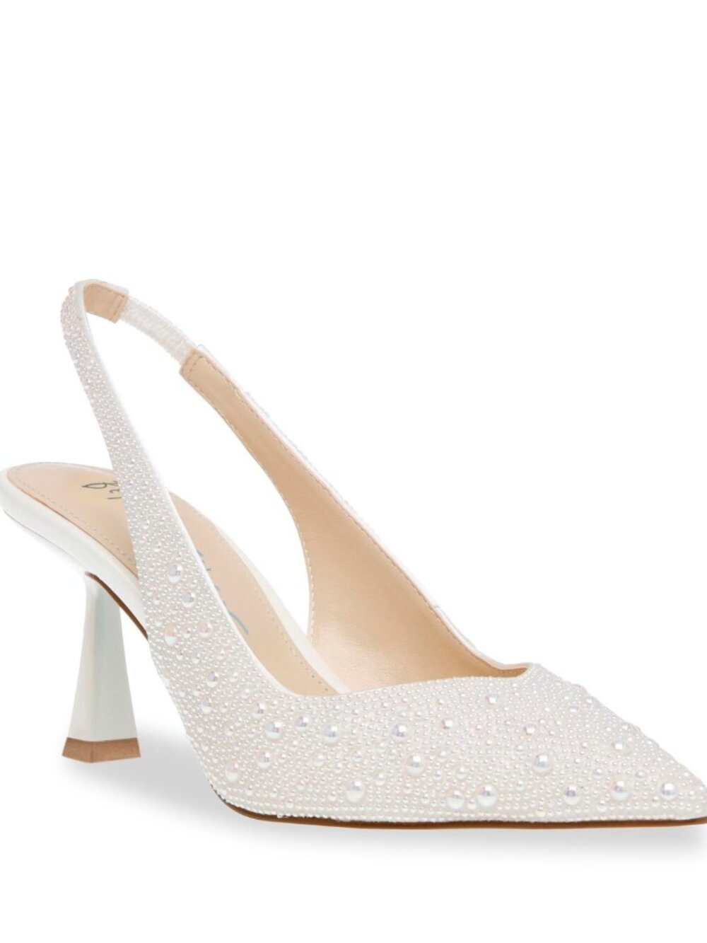 Betsey Johnson Clark Rhinestone Slingback Pumps - Ivory Size: 6.5 W - Picture 8 of 8